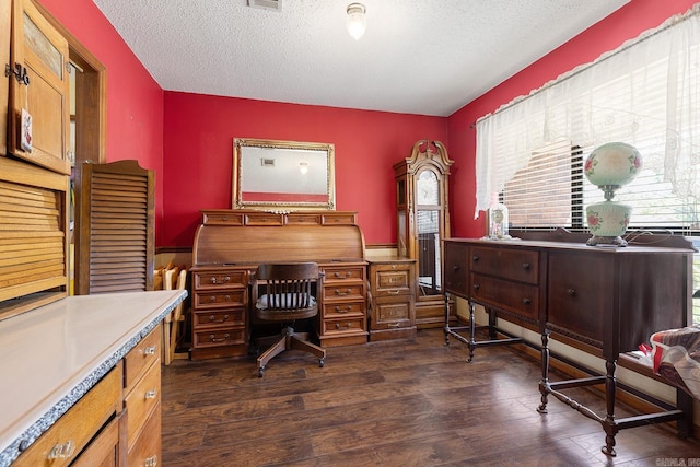 15 Falcon Dr, Sherwood, AR 72120 - office space with plenty of natural light, a textured ceiling, and dark wood-style flooring