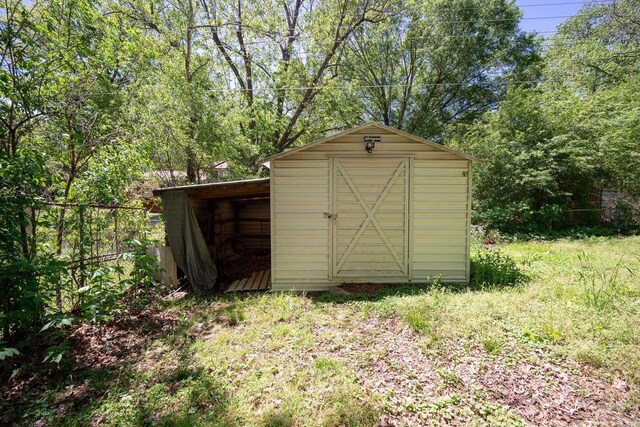 view of shed