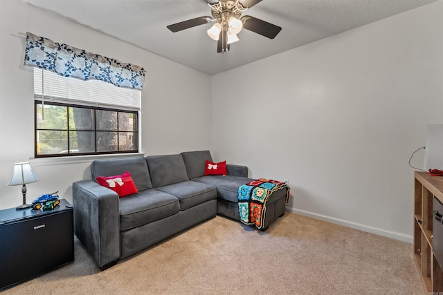 111 Pamela Ln, Sherwood, AR 72120 - living area with ceiling fan, baseboards, and carpet flooring