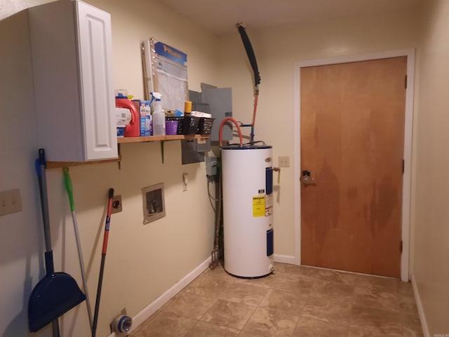 utility room with electric water heater