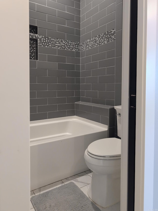 157 Manitou Dr, Maumelle, AR 72113 - full bath featuring tub / shower combination, marble finish floor, and toilet