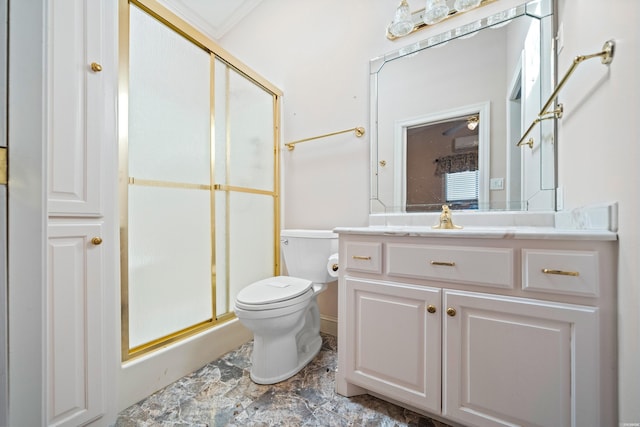 118 Grandview Dr, Hot Springs, AR 71913 - bathroom with a stall shower, vanity, and toilet