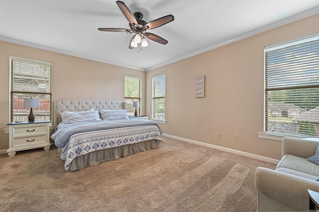 109 Sandstone Cv, Sherwood, AR 72120 - bedroom featuring a ceiling fan, baseboards, carpet, and ornamental molding