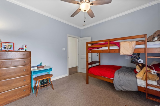 109 Sandstone Cv, Sherwood, AR 72120 - carpeted bedroom featuring baseboards, ceiling fan, and crown molding