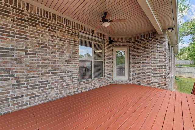 109 Sandstone Cv, Sherwood, AR 72120 - wooden deck with ceiling fan