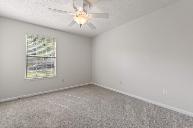 8302 Merriwood Ct, Sherwood, AR 72120 - spare room with ceiling fan, baseboards, carpet flooring, and a textured ceiling