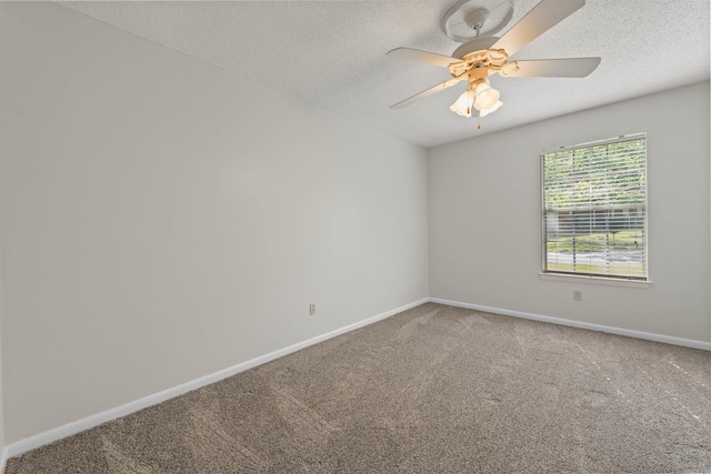 8302 Merriwood Ct, Sherwood, AR 72120 - carpeted empty room featuring a textured ceiling, baseboards, and ceiling fan
