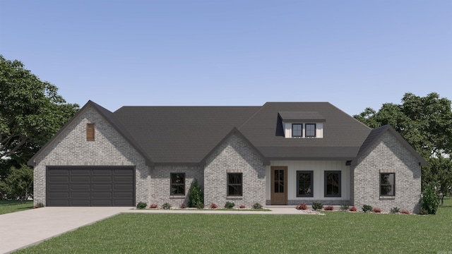 65 Corniche Cv, Maumelle, AR 72113 - view of front facade with an attached garage, driveway, brick siding, and a front yard