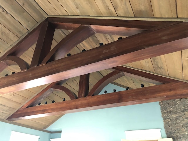 room details with wooden ceiling and beam ceiling