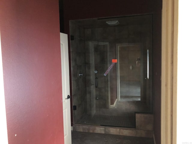 interior space featuring a stall shower