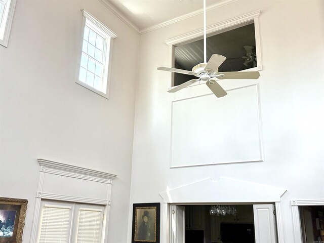 2308 Saxony Blvd, Searcy, AR 72143 - details with ornamental molding and ceiling fan