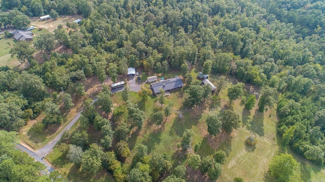 aerial view with a forest view