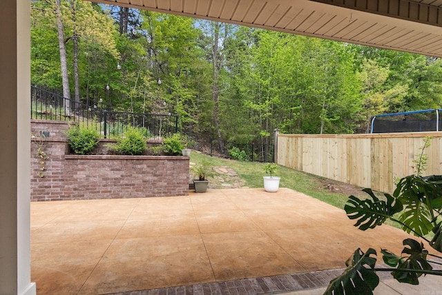 view of patio with a fenced backyard