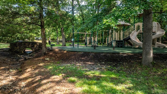 view of yard featuring playground community