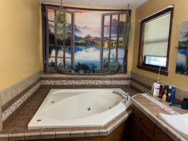 3223 Canal Dr, White Hall, AR 71602 - full bath with a whirlpool tub and a textured ceiling