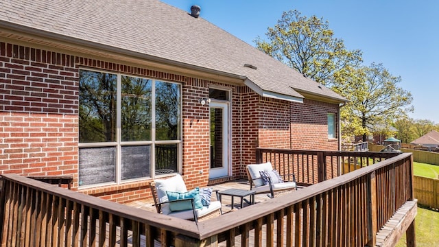 wooden terrace with fence
