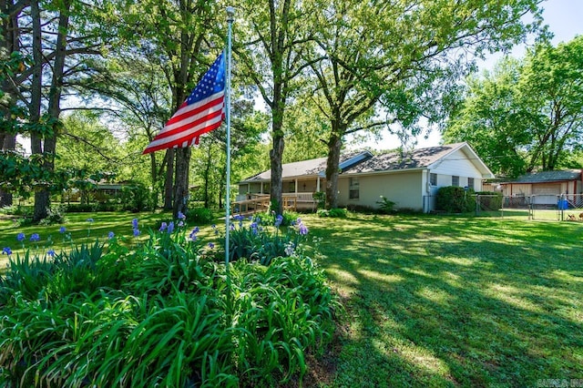 view of yard with fence