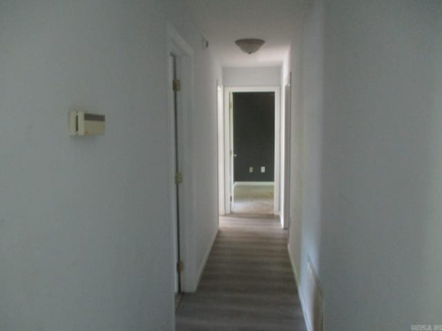 hallway featuring wood finished floors