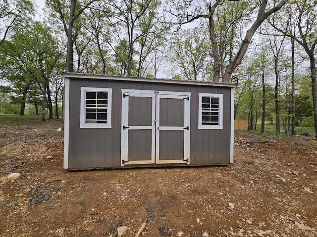 view of shed