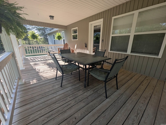 20 Pure Country Rd, Greers Ferry, AR 72067 - wooden deck featuring outdoor dining space