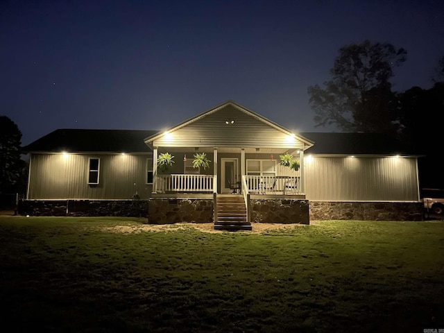 20 Pure Country Rd, Greers Ferry, AR 72067 - view of front of home with a yard, stairs, and covered porch