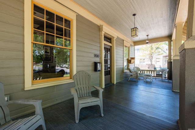 deck with a porch