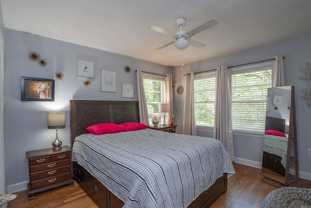 1020 Pine Valley Rd, Little Rock, AR 72207 - bedroom featuring wood finished floors, a ceiling fan, and baseboards