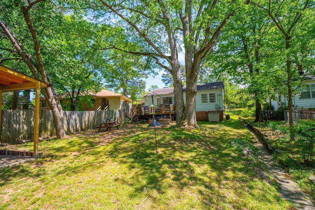 1020 Pine Valley Rd, Little Rock, AR 72207 - view of yard with fence and a deck