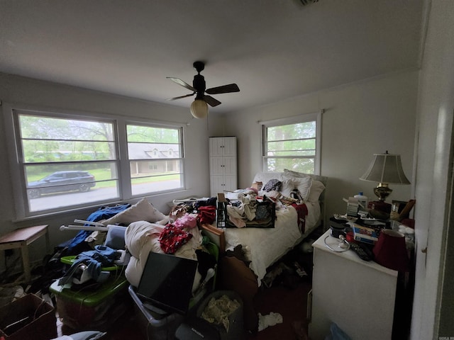 bedroom featuring a ceiling fan