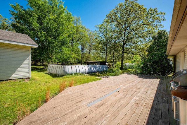 deck with a lawn
