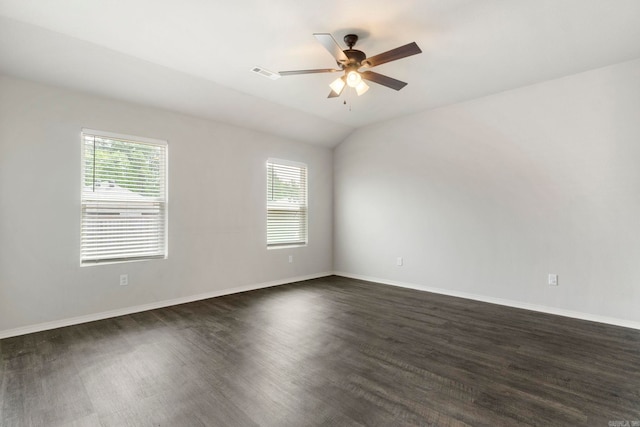 4472 Olympic, Benton, AR 72019 - unfurnished room with a wealth of natural light, a ceiling fan, dark wood-style flooring, and visible vents