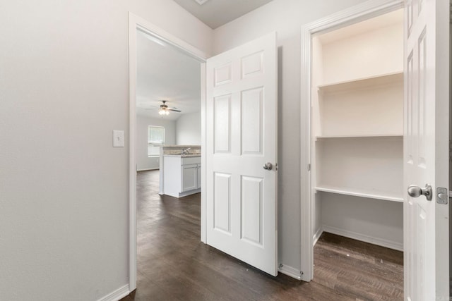 4472 Olympic, Benton, AR 72019 - hall featuring baseboards and dark wood-style floors