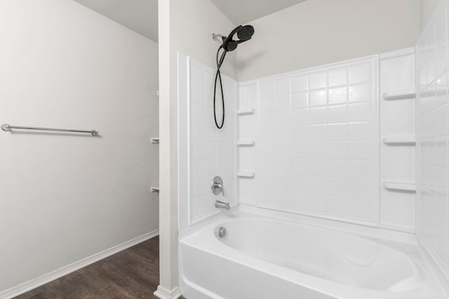 4472 Olympic, Benton, AR 72019 - bathroom with wood finished floors, baseboards, and shower / tub combination