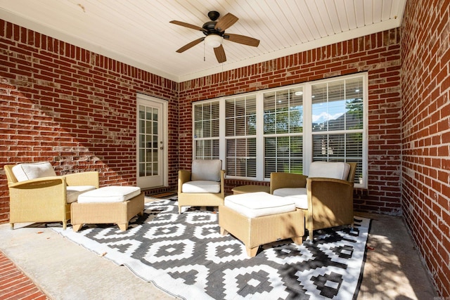 131 Hidden Valley Loop, Maumelle, AR 72113 - view of patio with ceiling fan and an outdoor hangout area