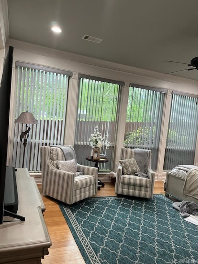 sunroom featuring visible vents