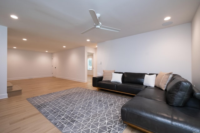 6600 Waverly Dr, Little Rock, AR 72207 - living area with light wood-style flooring, baseboards, and recessed lighting