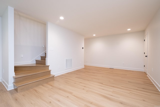 6600 Waverly Dr, Little Rock, AR 72207 - interior space with light wood-type flooring, visible vents, recessed lighting, and stairway