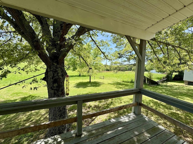168 Knob Creek Rd, Melbourne, AR 72556 - wooden deck with a yard