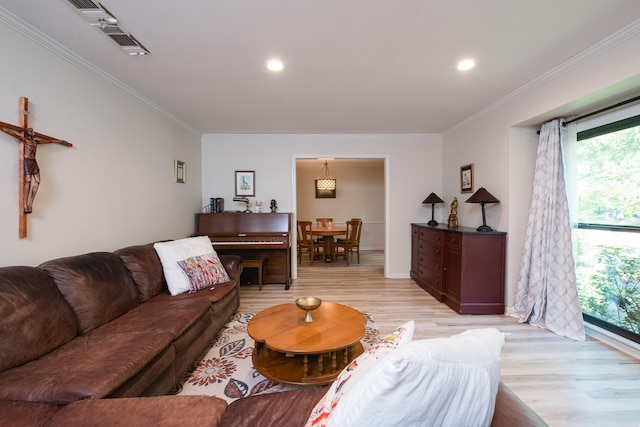 7 Sandstone Ct, Little Rock, AR 72227 - living room with recessed lighting, crown molding, and light wood-type flooring