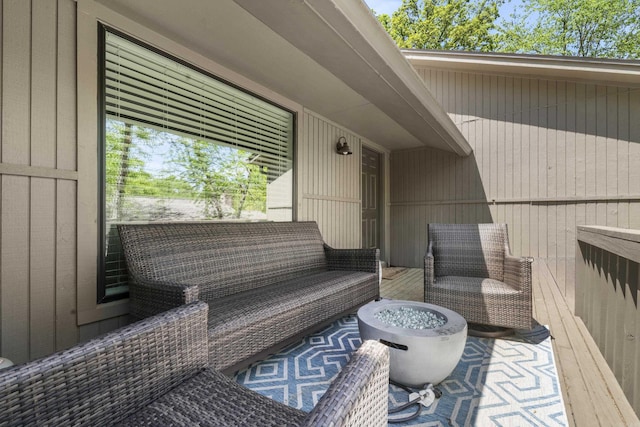 exterior space with an outdoor living space