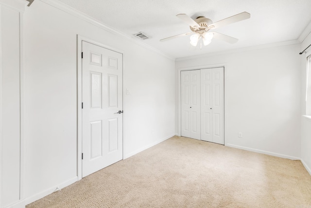 2312 Breckenridge Dr, Little Rock, AR 72227 - unfurnished bedroom with baseboards, visible vents, carpet, and ornamental molding
