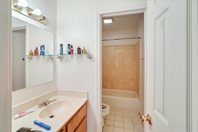 5907 Jacksonville Conway Rd, Jacksonville, AR 72076 - full bathroom with tub / shower combination, tile patterned floors, vanity, and toilet