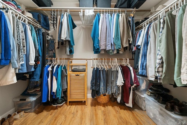 spacious closet featuring wood finished floors