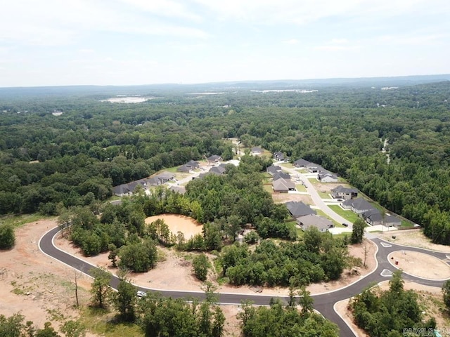 aerial view with a residential view and a forest view