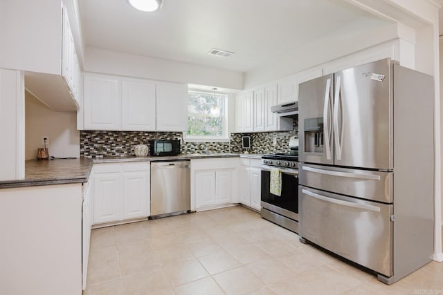 8033 Renee Cir, Benton, AR 72019 - kitchen with appliances with stainless steel finishes, white cabinets, and backsplash