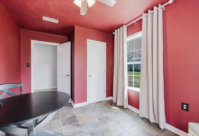 8033 Renee Cir, Benton, AR 72019 - interior space with visible vents, a ceiling fan, and baseboards