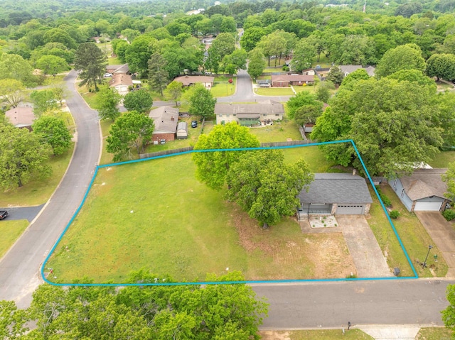 drone / aerial view with a residential view