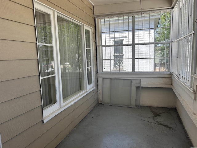 view of unfurnished sunroom