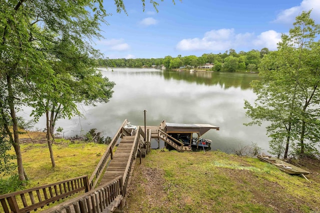 138 Ridge Rd, Houston, AR 72070 - view of dock with stairway and a water view