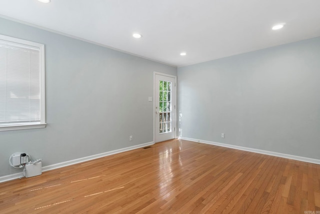 6123 Longwood, Little Rock, AR 72207 - empty room with baseboards, light wood-type flooring, and recessed lighting